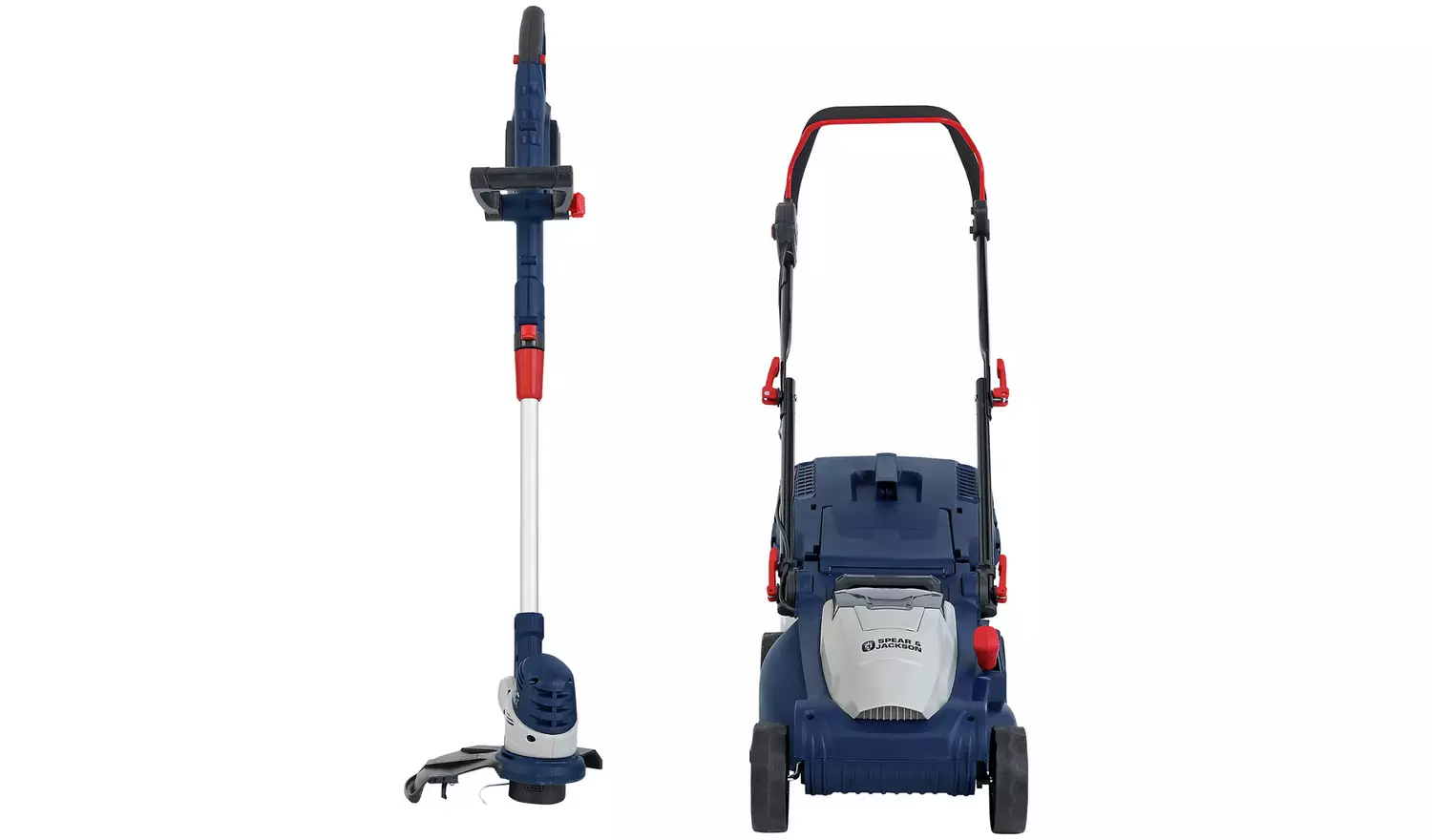 Spear & Jackson CLMF2434A 24V 34cm Cordless Lawn Mower & CLGT2425H 25cm Grass Trimmer with 2 x 4Ah Batteries & Charger - Image 12